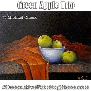 Green Apple Trio Painting Pattern - Michael Cheek