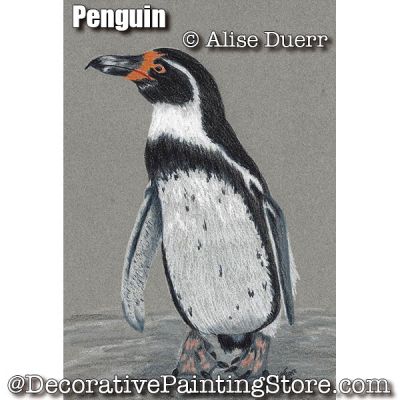 Penguin Colored Pencil ePattern - Alise Duerr - PDF DOWNLOAD