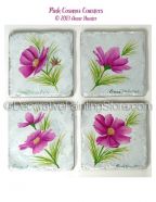 Pink Cosmos Coasters Pattern - Anne Hunter - PDF DOWNLOAD