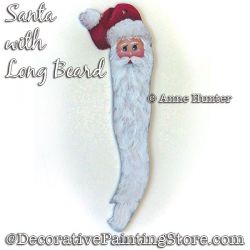 Santa with Long Beard Ornament Painting Pattern PDF Download - Anne Hunter