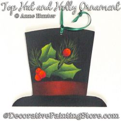 The Hat and Holly Ornaments Painting Pattern PDF Download - Anne Hunter