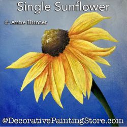Single Sunflower Painting Pattern PDF Download - Anne Hunter
