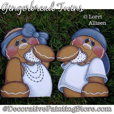 Gingerbread Twins Painting Pattern PDF DOWNLOAD - Lorri Allisen