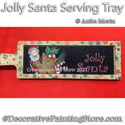 Jolly Santa Serving Tray Painting Pattern PDF DOWNLOAD - Anita Morin