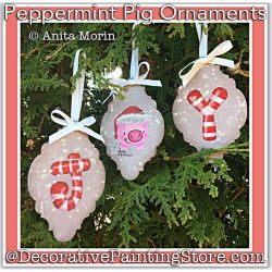 Peppermint Pig Ornaments Painting Pattern PDF DOWNLOAD - Anita Morin