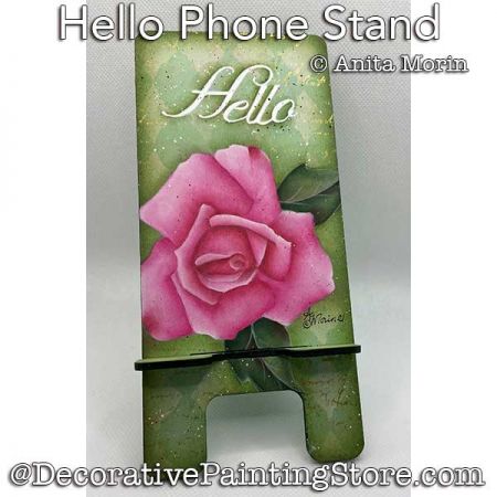 Hello Phone Stand (Rose) Painting Pattern PDF DOWNLOAD - Anita Morin