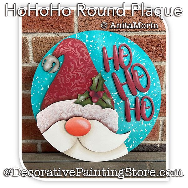 HoHoHo Round Plaque Painting Tutorial PDF DOWNLOAD - Anita Morin