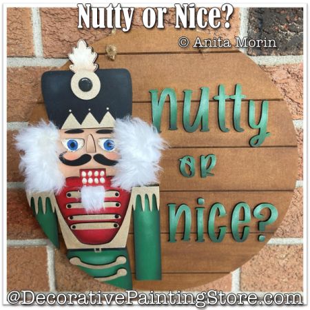 Nutty or Nice Round Plaque Painting Tutorial PDF DOWNLOAD - Anita Morin