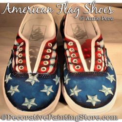 American Flag Shoes Painting Pattern PDF DOWNLOAD - Ann Perz