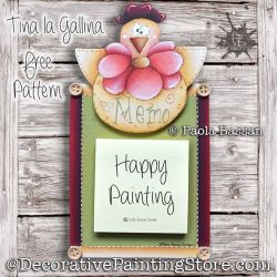 FREE Tina la Gallina (Chicken Memo Holder) Painting Pattern PDF Download - Paola Bassan
