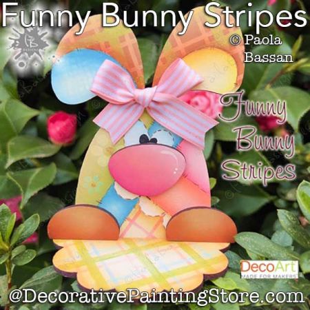 Funny Bunny Stripes Painting Pattern PDF Download - Paola Bassan