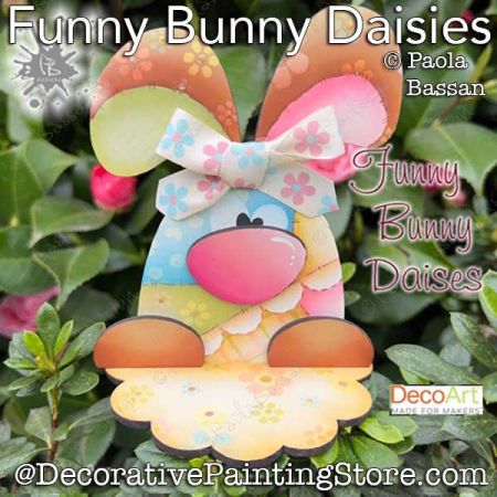 Funny Bunny Daisies Painting Pattern PDF Download - Paola Bassan