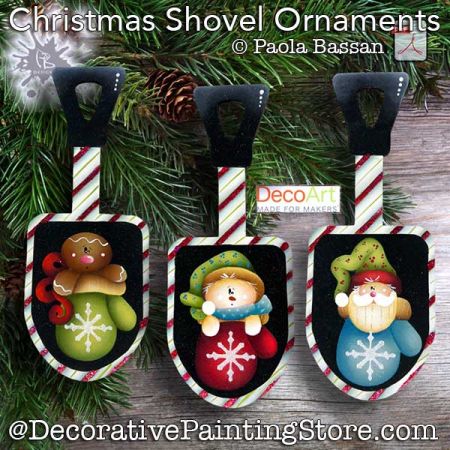 Christmas Shovel Ornaments Painting Pattern PDF Download - Paola Bassan
