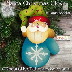 Santa Christmas Glove Ornament Painting Pattern PDF Download - Paola Bassan