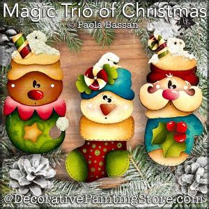 Magic Trio of Christmas Painting Pattern PDF Download - Paola Bassan