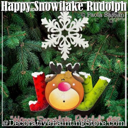 Happy Snowflake Rudolph Painting Pattern - Paola Bassan, BAP24082 at ...