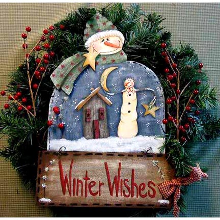 Winter Wishes Snowman Wreath DOWNLOAD