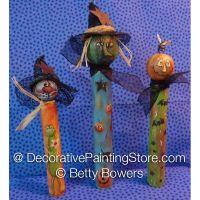 Three Halloween Doll Pins - Betty Bowers - PDF DOWNLOAD