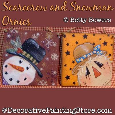 Scarecrow and Snowman Ornies DOWNLOAD - Betty Bowers
