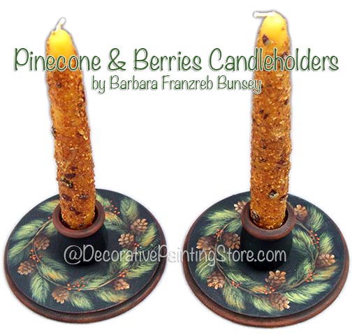 Pinecone & Berries Candleholders ePattern BY DOWNLOAD