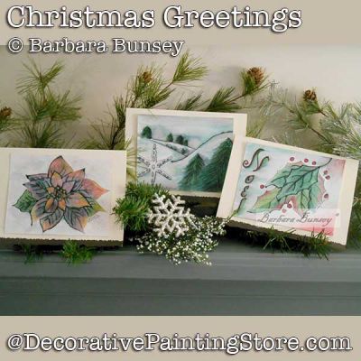 Christmas Greetings DOWNLOAD Painting Pattern - Barbara Bunsey