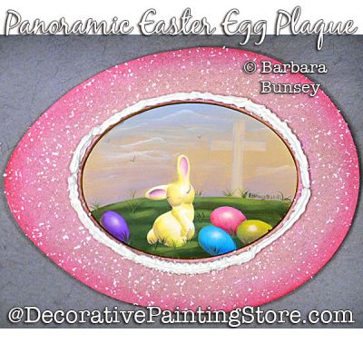 Panoramic Easter Egg Plaque Painting Pattern PDF DOWNLOAD - Barbara Bunsey