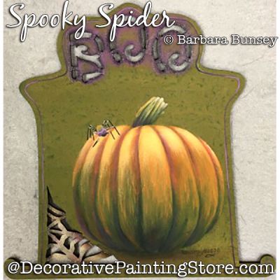 Spooky Spider (Pumpkin) Painting Pattern PDF DOWNLOAD - Barbara Bunsey