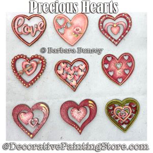 Precious Hearts Painting Pattern PDF DOWNLOAD - Barbara Bunsey