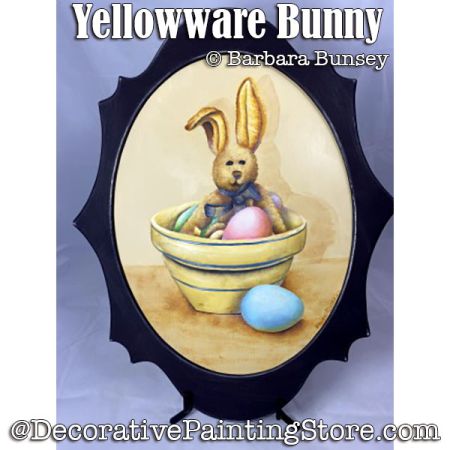 Yellowware Bunny Painting Pattern PDF DOWNLOAD - Barbara Bunsey