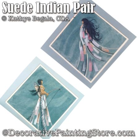 Suede Indian Pair Painting Pattern - Kathye Begala CDA
