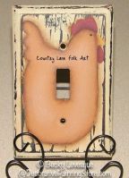 Primitive Chicken Switchplate Cover Painting Pattern - Becky Levesque - PDF DOWNLOAD