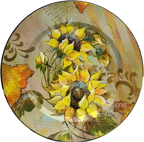 Sunflower Collage Plate DOWNLOAD