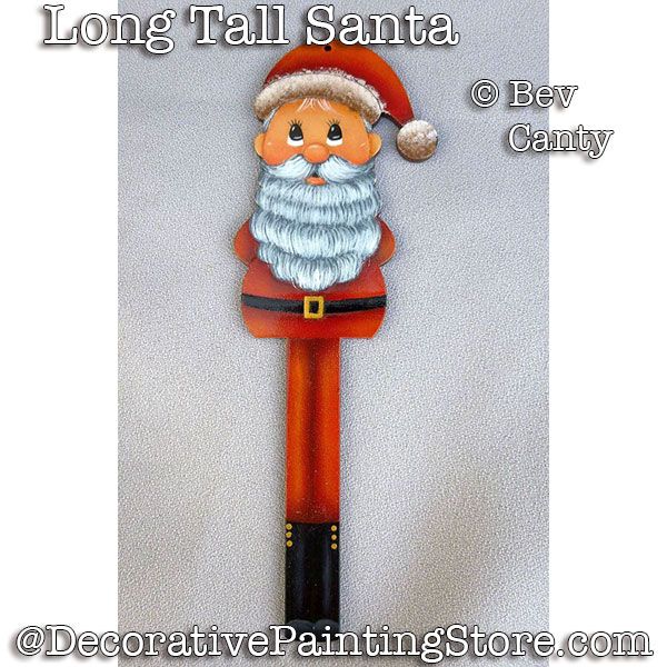 Long Tall Santa Ornament PDF DOWNLOAD - Bev Canty