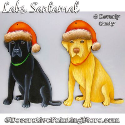 Labs Santamal (Labrador Retriever) Ornament PDF DOWNLOAD - Bev Canty
