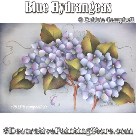 Blue Hydrangeas Painting Pattern - Bobbie Campbell