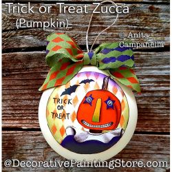 Trick or Treat Zucca (Pumpkin) Ornament Painting Pattern PDF DOWNLOAD - Anita Campanella