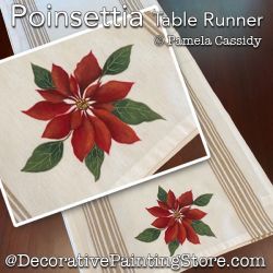 Poinsettia Table Runner Painting Pattern PDF Download - Pamela Cassidy
