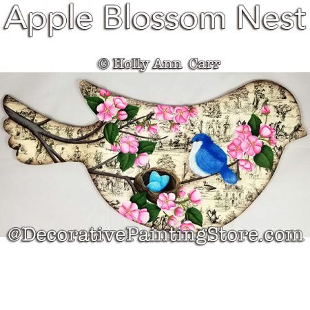 Apple Blossom Nest Painting Pattern PDF Download - Holly Carr