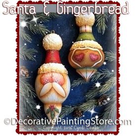 Santa and Gingerbread Turned Ornaments ePattern - Cyndi Combs - PDF DOWNLOAD