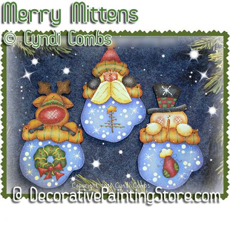 Merry Mitten Ornaments ePattern - Cyndi Combs - PDF DOWNLOAD
