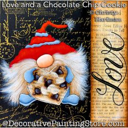 Love and a Chocolate Chip Cookie Gnome Painting Pattern PDF DOWNLOAD - Christy Hartman