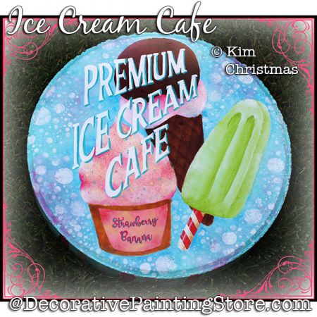 Ice Cream Cafe Stepping Stone Painting Pattern PDF Download - Kim Christmas