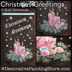 Christmas Greetings (Candles) Painting Pattern PDF Download - Kim Christmas