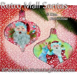Retro Mall Santa Ornaments Painting Pattern PDF Download - Kim Christmas
