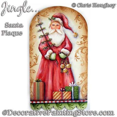 Jingle Santa Plaque Painting Pattern DOWNLOAD - Chris Haughey