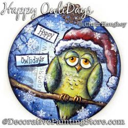 Happy Owlidays Painting Pattern DOWNLOAD - Chris Haughey