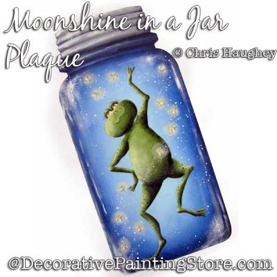 Moonshine in a Jar Plaque Painting Pattern DOWNLOAD - Chris Haughey