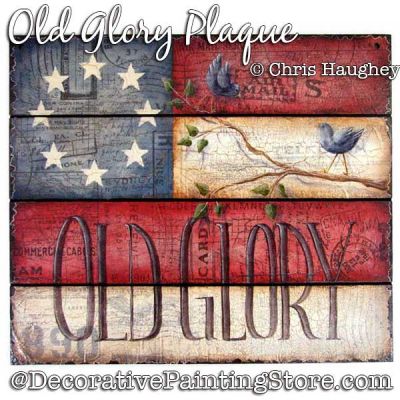 Old Glory Plaque Painting Pattern DOWNLOAD - Chris Haughey