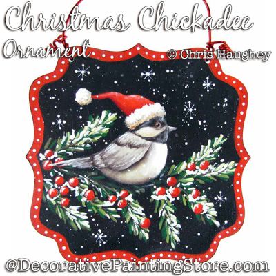 Christmas Chickadee Ornament Painting Pattern DOWNLOAD - Chris Haughey