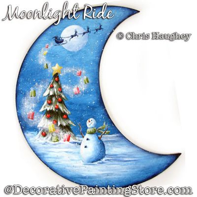 Moonlight Ride Plaque Painting Pattern DOWNLOAD - Chris Haughey
